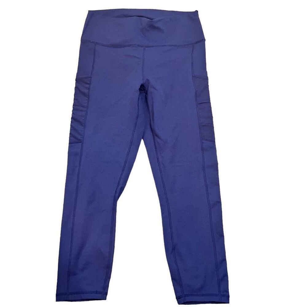 Fabletics Womens Cropped Navy Blue Leggings Size Medium Compression Active‎